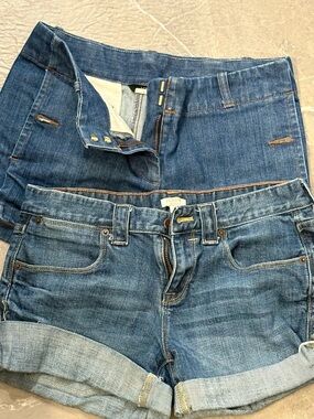 J. Crew Blue Denim Rolled Cuff Jean Shorts